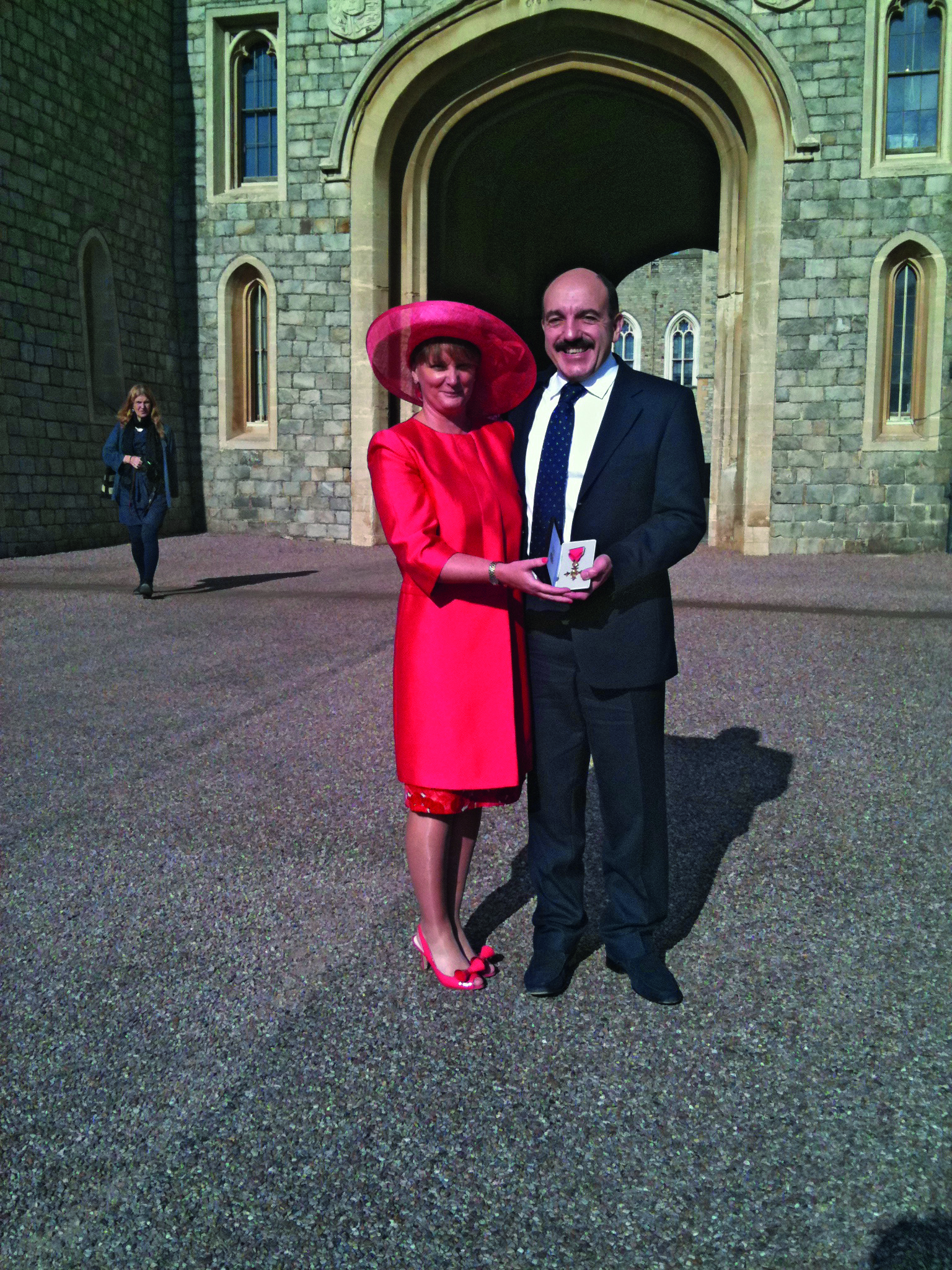 Gérard and Nina Basset following his receipt of the Order of the British Empire.